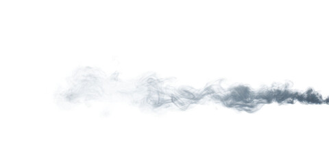 Wispy White Smoke Stream with Transparent Edges steam vapor isolated on a transparent background