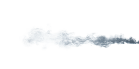 Wispy White Smoke Stream with Transparent Edges steam vapor isolated on a transparent background