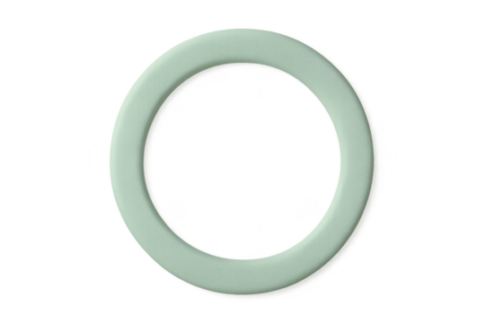 Soft pastel green circular ring or wreath form isolated on transparent background