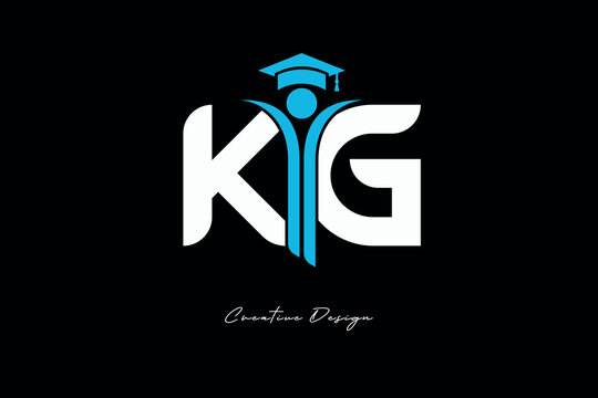 KG Creative Education monogram Logo Design Academic Graduation Symbol with Student Icon for Learning, Training & Professional Branding