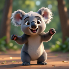 A delightful koala bear striking all sorts of charming poses.