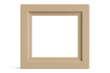 Empty beige photographic slide mount frame isolated on transparent background