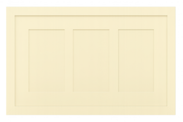 Empty cream triple opening photo mat, isolated on a transparent background.
