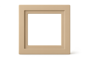 Beige vintage photographic slide frame isolated on transparent background