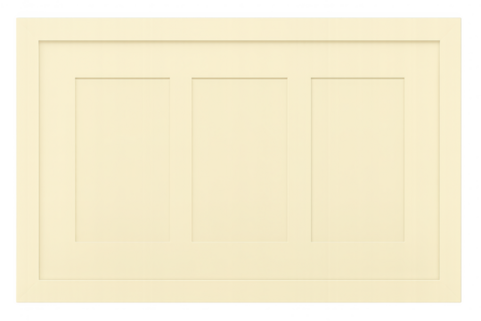 Empty cream triple opening photo mat, isolated on a transparent background.