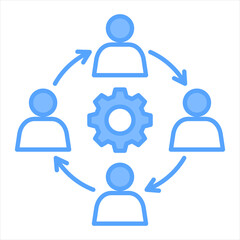 Employee Engagement Blue Icon Vector Illustration