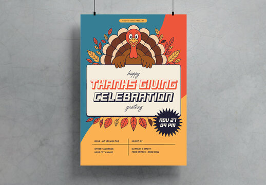 Festive Thanksgiving Celebration Poster Template