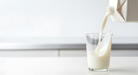 Pouring Milk into Glass.