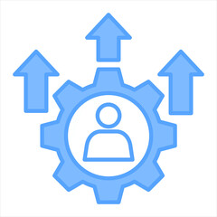 Upskilling Blue Icon Vector Illustration