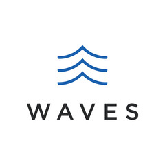 Creative blue ocean wave abstract logo template design. Logo for business, travel, holiday and vacation.