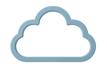 3D cloud computing symbol isolated on transparent background for data storage