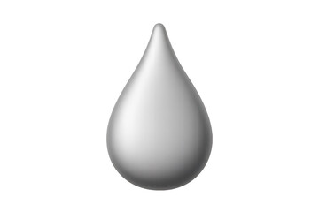 Obraz premium Sleek metallic drop icon isolated on transparent background, silver effect