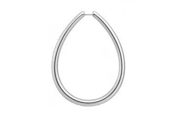 Shiny silver hoop earring isolated on transparent background, jewelry object