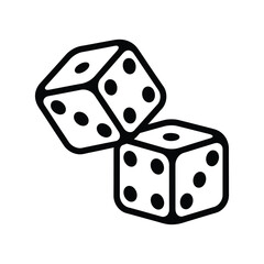 Minimalist Dice Vector – Black and White Stylized Game Elements in Motion