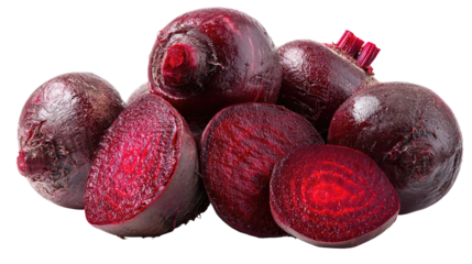 Beet beetroot root vegetable many angles and views side top front on transparent background