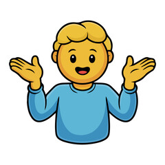 shrug emoji vector flat expression avatar illustration