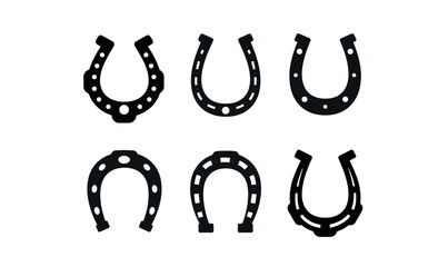 Horseshoe Vector Icons Set