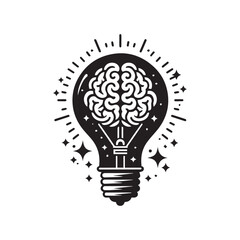 Smart Brain Idea Lamp Logo &ndash; Innovation Light Bulb Icon Design