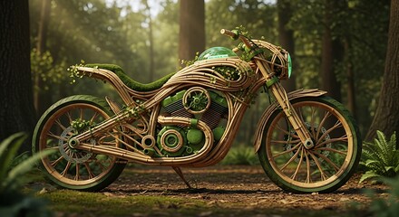 Nature Inspired Motorcycle Design Blending Organic Materials with Mechanical Engineering