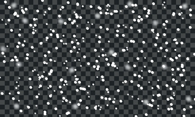 Christmas snowflakes on a transparent background. Snow flakes, snow background