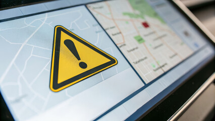 Proactive risk management alert on digital navigation map screen for safety awareness