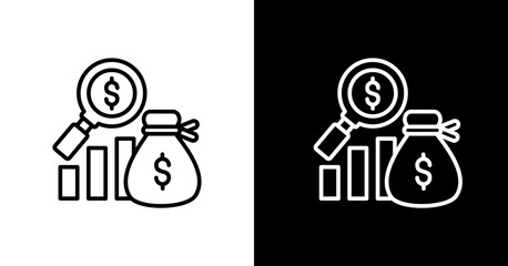 Investment Analysis White Icon Set Design