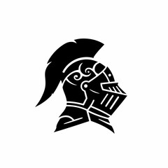 Silhouette of a Knight's Helmet, Symbolizing Strength, Courage, and Historical Warfare