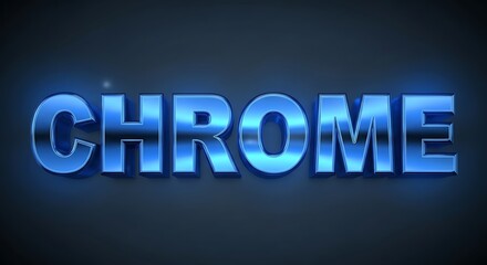 Chrome Blue 3D Text Effect.