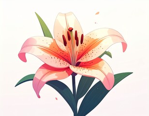 ユリ　イラスト　花