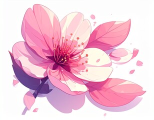 Fototapeta premium 桜 花 イラスト アップ