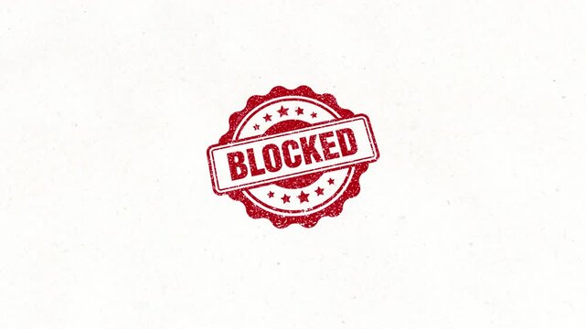 Blocked Circle Wooden Red Rubber Stamp Seal
