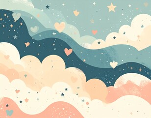 ハート　イラスト　背景　素材　