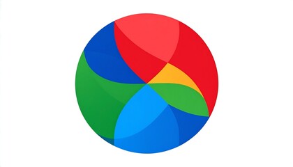 Obraz premium Colorful, stylized, geometric beach ball