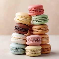 Obraz premium Stack of Colorful Macarons