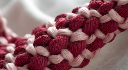 Intricate Braided Textile: A detailed close-up of a handcrafted textile featuring a complex braid pattern, with varying shades, showcasing the beauty of artisanal craftsmanship.