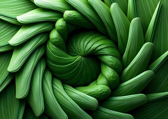 Fototapeta premium Spiraling Green Leaves