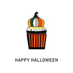 autumn halloween cupcake design element