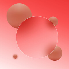 Abstract composition Red gradient spheres and circles floating. Eps 10