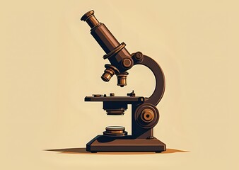 Vintage Compound Microscope Illustration