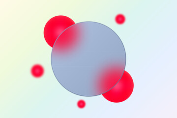 Minimalist Glass Morphism design with volumetric elements. Eps 10