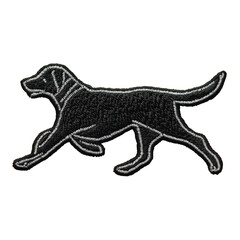 Black Labrador Dog Silhouette Embroidered Patch - Canine Textile Applique Design