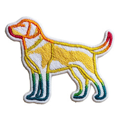 Colorful Dog Embroidered Patch - Labrador Silhouette Animal Embroidery