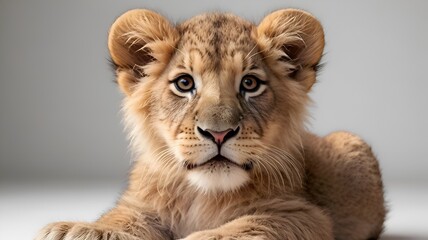 Obraz premium A portrait of a male lion with a magnificent mane is captured in the wild