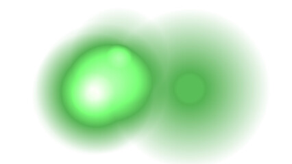 Abstract Green Luminous Energy Spheres - Dynamic Glowing Duo isolated on png, transparent background