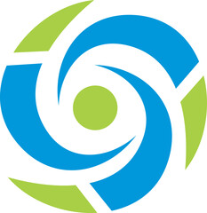 abstract business logo design on circle sphere globe communication vector logo