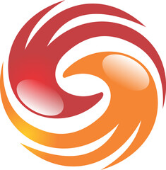 vector illustration of a circle on abstract colorful circle background on circle technology vector logo