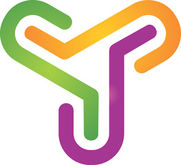 abstract colorful circle background on triangle technology vector logo