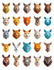 Fototapeta premium Geometric animal heads