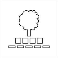 deforestation icons. simple line vector