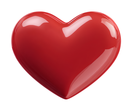 red heart icon isolated on a transparent background, cutout png file with no shadows. - Powered by Adobe